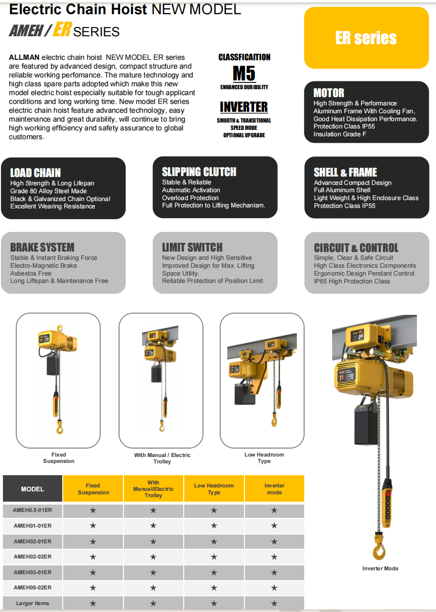 ALLMAN Electric Chain Hoist